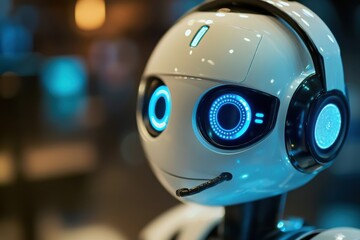 Fototapeta premium Chatbot conversation assistant. Person using online customer service with chat bot to get
