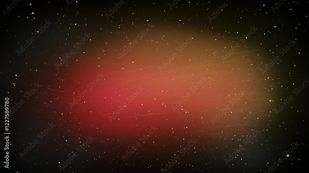 Poster Dark abstract background with subtle red gradient and scattered white specks resembling stars or dust particles. Ethereal glowing effect with a cosmic and dreamy atmosphere, featuring a slightly grain