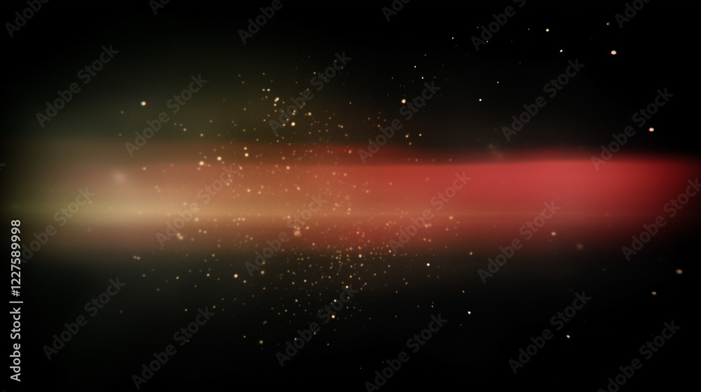 Poster Dark abstract background with subtle red gradient and scattered white specks resembling stars or dust particles. Ethereal glowing effect with a cosmic and dreamy atmosphere, featuring a slightly grain