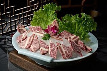 Hot pot ingredients marbled beef ribs