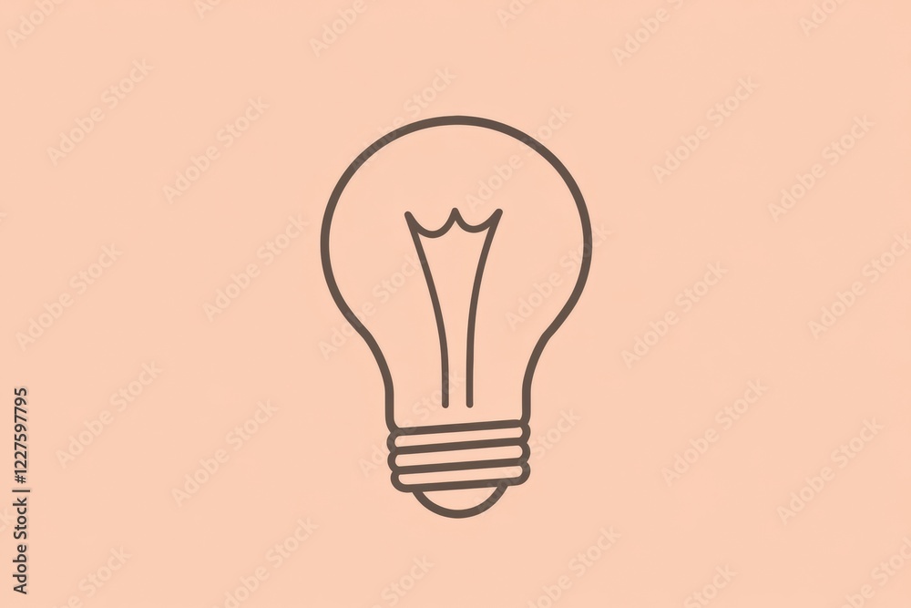 Aufkleber light bulb illustration on a pastel background representing innovation and creativity in design and 