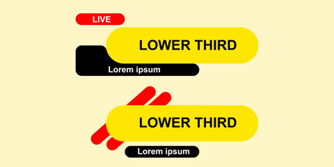 Graphic set of lower thirds design concept. Banner bar information. Infographic display. Header sign. Vector illustration.