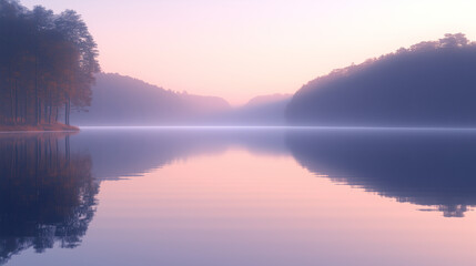 Fototapeta premium sunrise over the lake