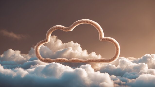 Cloud formation embracing textual concepts in dreamy skies digital art atmospheric perspective