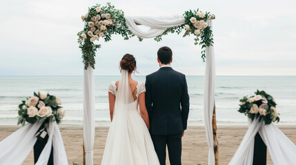 bride and groom in a destination wedding 