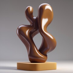 Modern gallery display dynamic abstract sculpture in a contemporary art environment