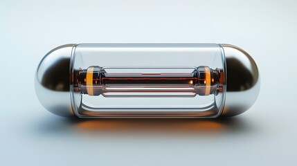 Naklejka premium 89. A futuristic electric capacitor with sleek casing and fine detailing, placed against a white background