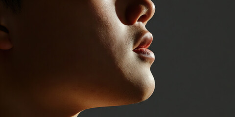 Profile View of a Person's Face and Jawline