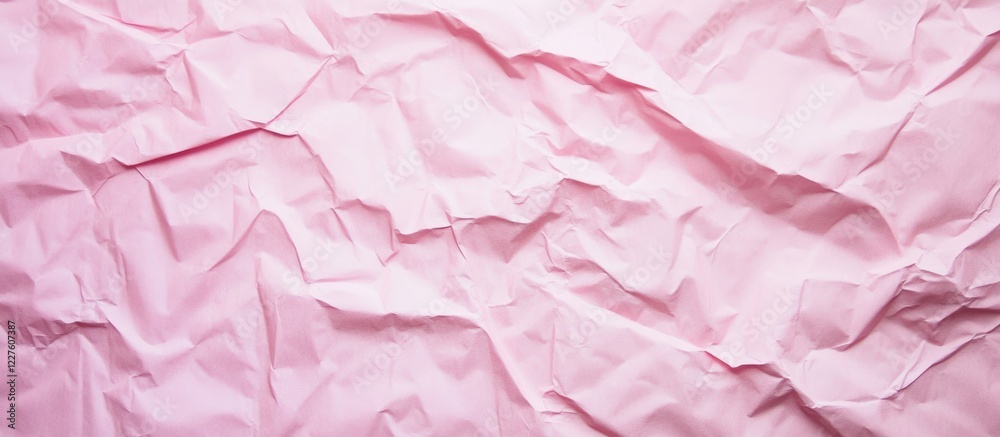 Poster textured wrinkled pink paper background with ample space for text or design elements in a visually a
