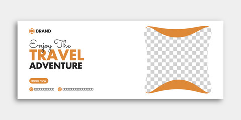 Creative travel Facebook cover Template design for tourism business agency.
