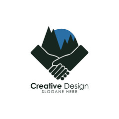 Handshake Logo. Two Hands Make a Deal. Usable for Business and Cooperation Logos.
