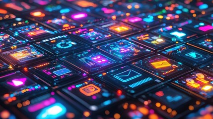 Abstract Digital Marketing Representation with Colorful Patterns