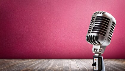 retro microphone on stage