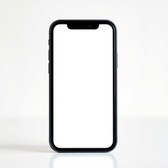 handphone isolated mockup with white screen isolated on white background