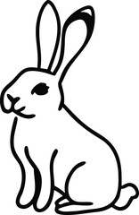 Rabbit One Line Drawing eps files,  Bunny  Line Art