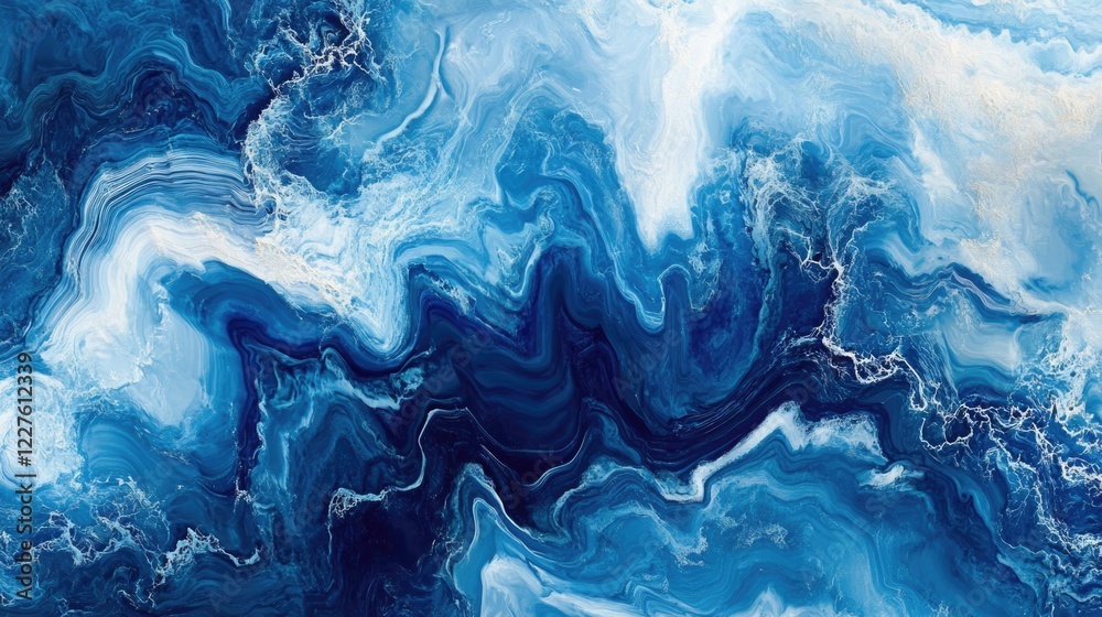 Wall mural vibrant deep blue abstract background creating a serene natural sea effect for use in design project