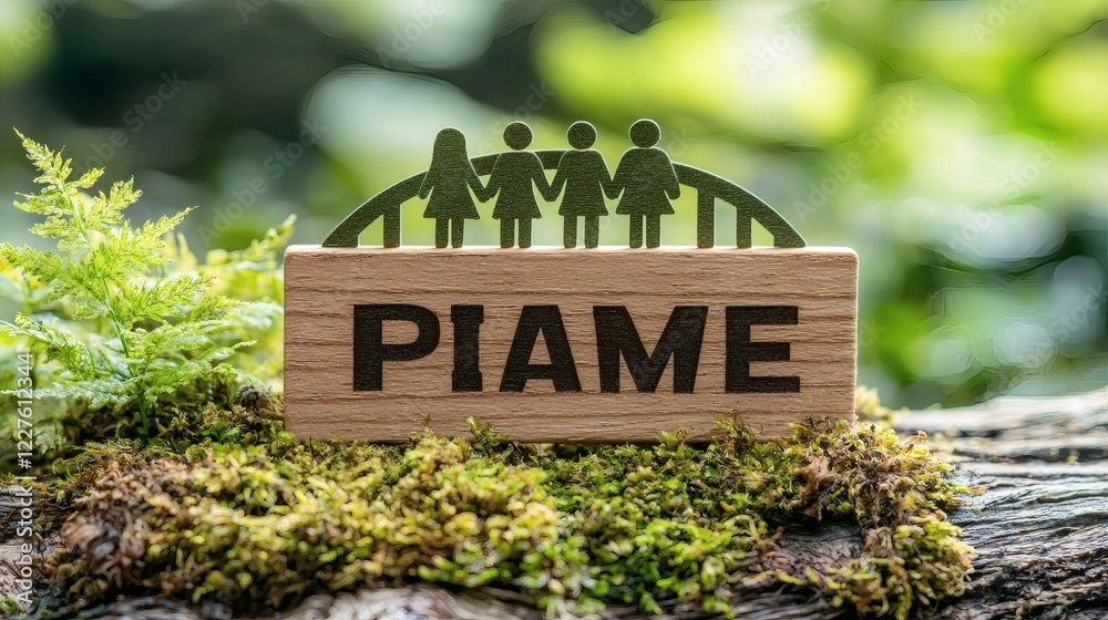 Poster conceptual artwork of a bridge connecting progressive and traditional family systems stock photo wit
