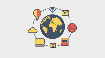 Professional Global Communication Icon for Marketing Strategies and Business Networking