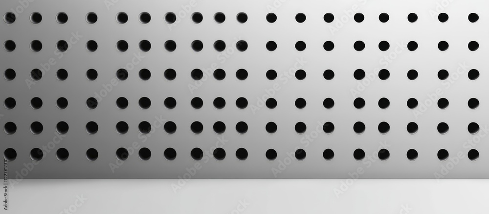 Poster grey background with black dots pattern template featuring ample copy space for custom text or brand