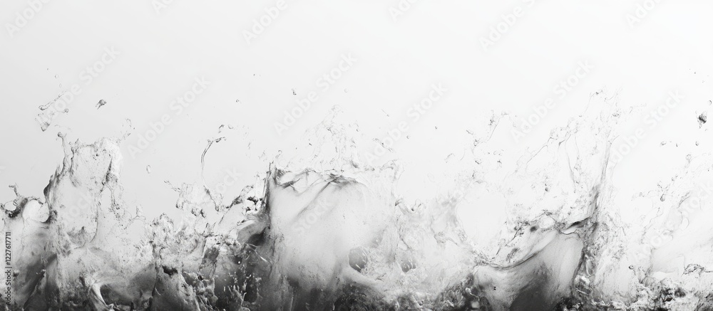 Poster grey and white abstract paint splash gradient background with empty space for text or design element