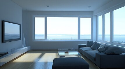 Modern Living Room with Stunning Ocean View