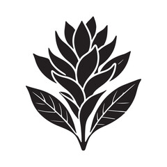 Silhouette Illustration of a Vibrant and Striking Ginger Flower