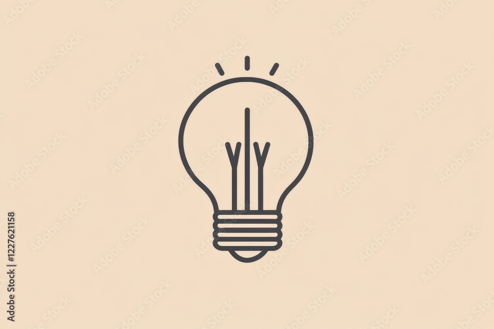 Poster bright light bulb design representing illumination and inspiration within a minimalist setting. gene