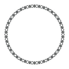 Geometric Circular Frame, Black and White Design, Decorative Border with Copy Space