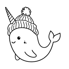 cute  dolphin illustration for coloring books