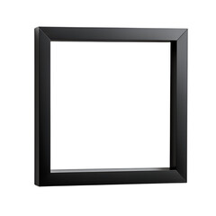 A sleek black picture frame with a modern design on white background