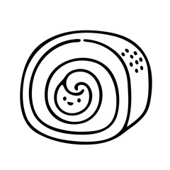 cute roll cake illustration for coloring books