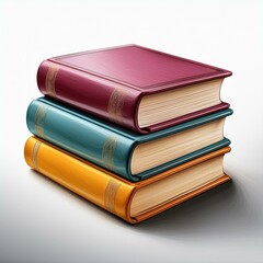 Stack of Three Books: A close-up view of three well-worn books, each with a distinct color and intricate gilded accents, creates a timeless image of knowledge, literature, and the power of stories.