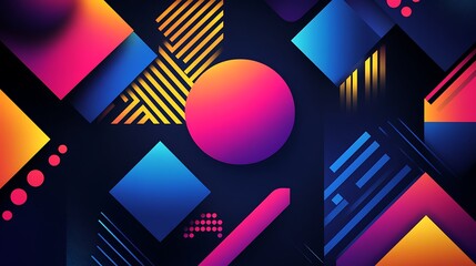 Abstract Geometric Design With Vibrant Colors And Shapes