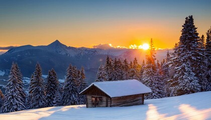 sunset in the mountains