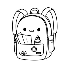 cute illustration of a bag for coloring book