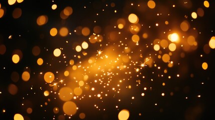 Obraz premium Bokeh Effect of Golden Lights and Sparkling Particles in an Artistic Abstract Background