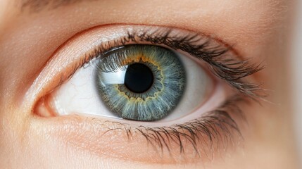 Detailed Macro Shot of Human Eye Featuring Iris, Pupil, and Conjunctiva for Medical and Aesthetic Illustrations