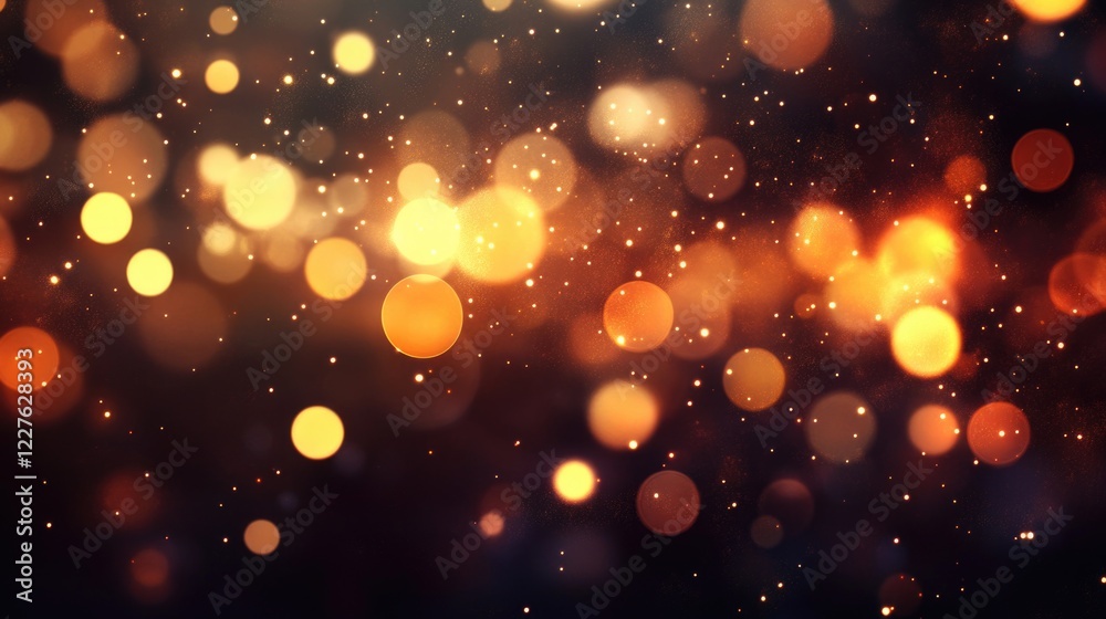 Poster abstract bokeh background with warm color lights creating a dreamy and inviting atmosphere ideal for