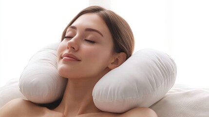 Cozy Neck Pillow for Enhanced Sleep Comfort Promoting Sleep Apnea Awareness and Relaxation for Restful Mornings and Enhanced Wellbeing
