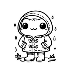 cute frog illustration for coloring books