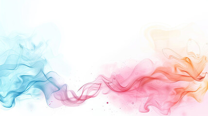 Fototapeta premium Abstract colorful smoke waves blending blue and red hues on white background