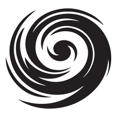 Abstract Spiral Swirl Silhouette Vector Illustration