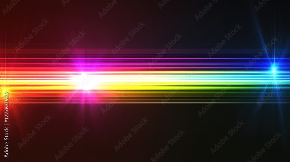 Canvas Prints vibrant horizontal neon stripe background with colorful light effects and room for text overlay