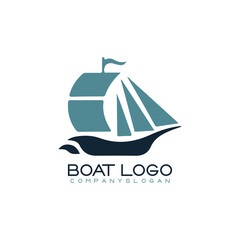 Sailing ship logo vector illustration design
