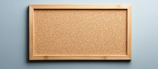 Fototapeta premium Corkboard in wooden frame on light background blank space for notes reminders and decoration ideas with empty area for text or images