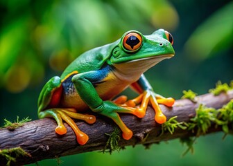 Naklejka premium Amazon Rainforest Cruziohyla Craspedopus Frog - Exotic Amphibian Stock Photo