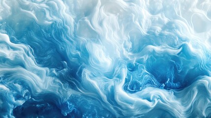 Obraz premium Abstract ocean water macro with soft flowing textures in shades of blue and white, depicting tranquility and fluidity in a natural background.