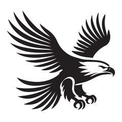 Majestic Eagle Silhouette in Flight Vector Illustration