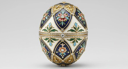
An Easter egg adorned with intricate Russian decor, featuring traditional patterns and vibrant colors, blending cultural heritage with festive charm.