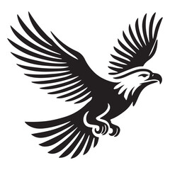 Stunning Eagle Silhouette in Flight Vector Illustration
